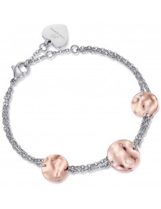 Acquista Bracciale in acciaio con elementi in acciaio ip rose effetto martellato Luca barra Pretty Moment BK1840 Donna  su Jikan
