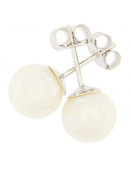 Orecchini perle 7.5 - 8mm classe AAA con montatura in Oro bianco 18kt Miyu Pearl