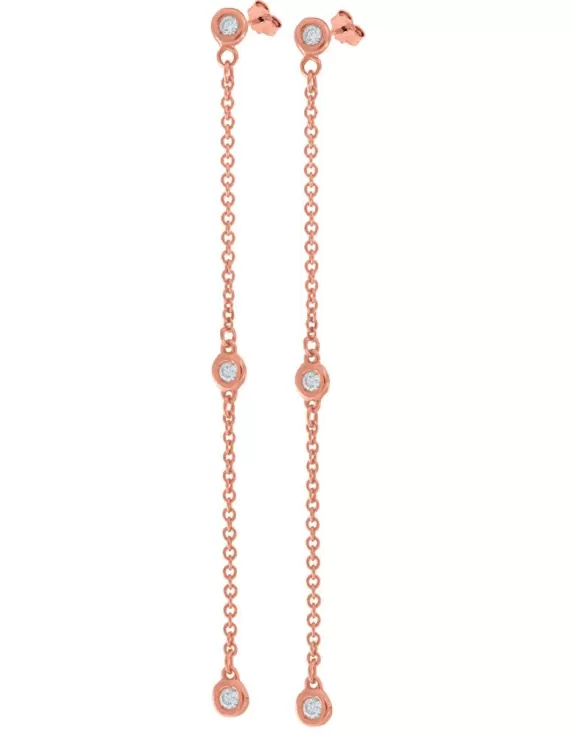 Orecchini Donna Diamante naturale da 0.15ct Oro rosa 18Kt Miyu