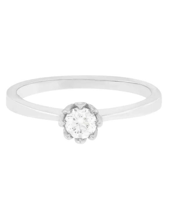 Acquista Anello diamanti Donna Diamante naturale da 0.22ct Oro bianco 18Kt Gioielli Miyu collezione Diamond