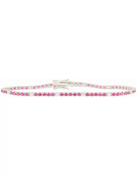 Acquista Bracciale Unisex in Argento 925 / Zirconi - Gioielli Miyu Bijoux collezione Silver colore Rosa
