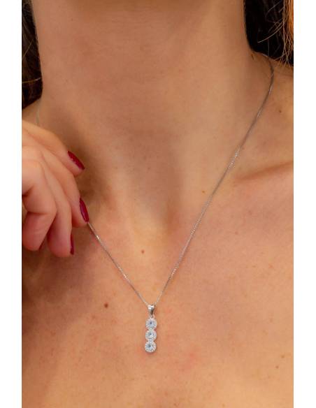Acquista Collana Donna in Argento 925 e Zirconi acquamarina e bianchi - Gioielli Miyu Bijoux  su Jikan