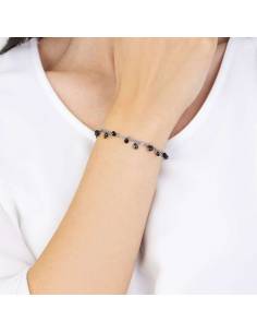 Acquista Bracciale Acciaio con cristalli neri Argento Luca Barra BK2139 8057143476355 su Jikan 2