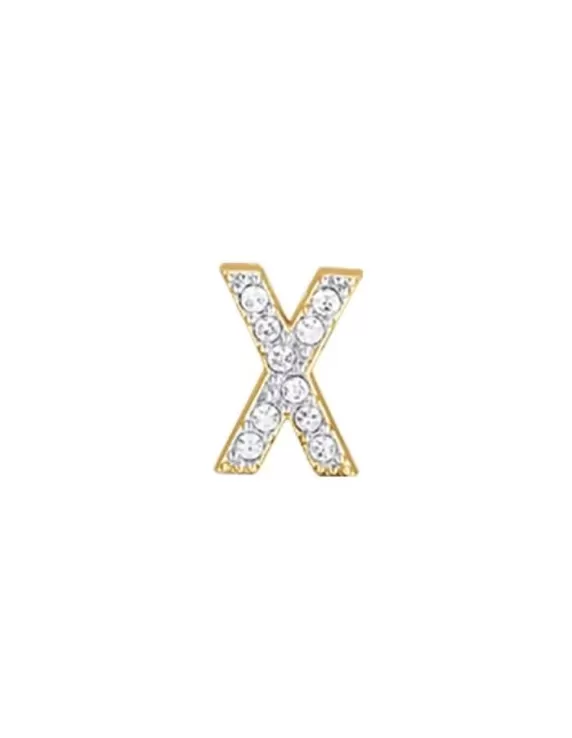 Acquista Charm Donna Acciaio lettera X con cristalli bianchi Oro Luca Barra CH281