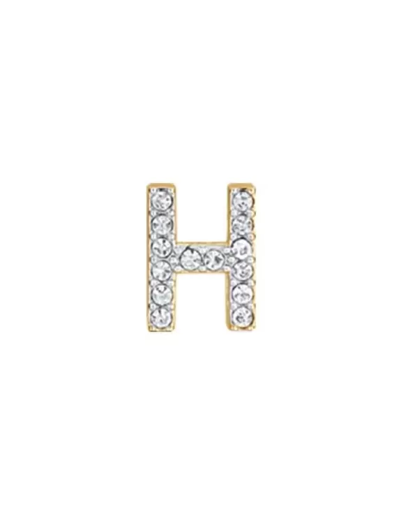 Acquista Charm Donna Acciaio lettera H con cristalli bianchi Oro Luca Barra CH265