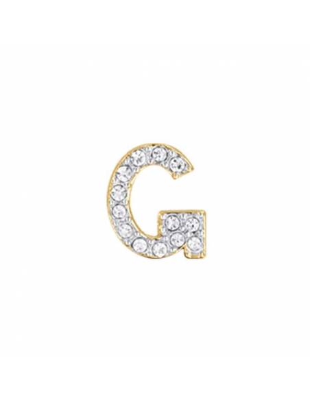 Charm Donna Acciaio lettera G con cristalli bianchi Oro Luca Barra CH264