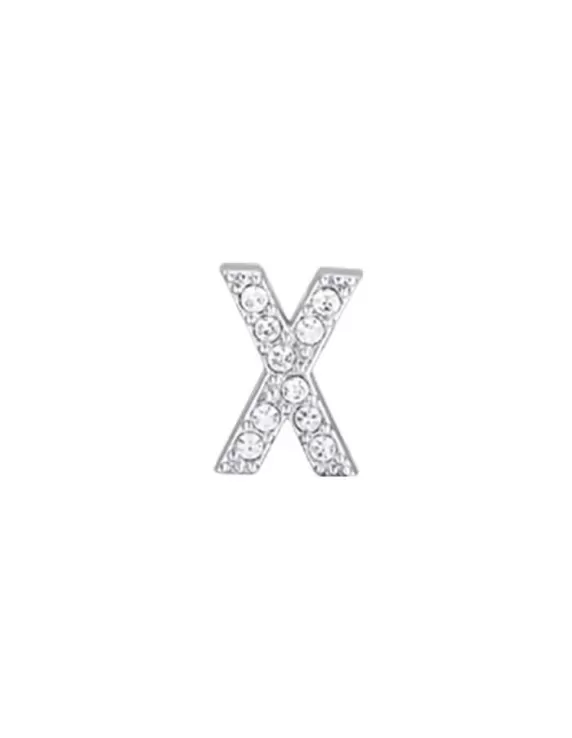 Acquista Charm Donna Acciaio lettera X con cristalli bianchi Argento Luca Barra CH246