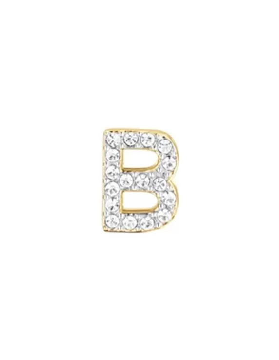 Acquista Charm Donna Acciaio lettera B con cristalli bianchi Oro Luca Barra CH259