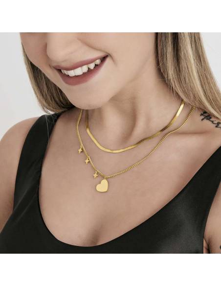 Acquista Collana Donna Acciaio ip gold con cuore Oro Luca Barra CK1687 8055719252099 su Jikan