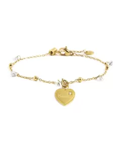 Acquista Bracciale Donna Acciaio maestra cuore e zircone Dorato Marlù Nel mio cuore 15BR081G-W 99214142 su Jikan