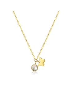 Acquista Collana LUCKY LIGHT in acciaio, pvd oro, farfallae cristallo bianco S'Agapõ Donna SKT26 8053851547981 su Jikan