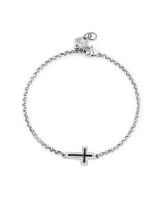Acquista Bracciale CHARISMA in acciaio con croce e smalto nero S'Agapõ Uomo SHS11 8053851515973 su Jikan