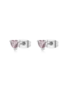 Orecchini Donna S'Agapõ Acciaio Lobo Cuore Rosa 4mm SDZ108