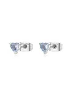 Orecchini Donna S'Agapõ Acciaio Lobo Cuore Acquamarina 4mm SDZ105