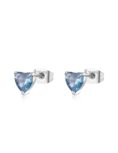 Orecchini Donna S'Agapõ Acciaio Lobo Cuore Celste 6mm SDZ98