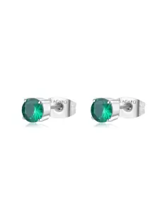 Orecchini Donna S'Agapõ Acciaio Lobo Cristalli Verde 5mm SDZ91