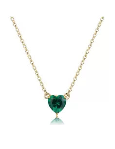 Collana Donna S'Agapõ Acciaio Girocollo Cuore Verde Oro SDZ62