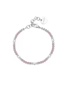 Bracciale Donna S'Agapõ Acciaio Sfere Rosa Perle SGI19