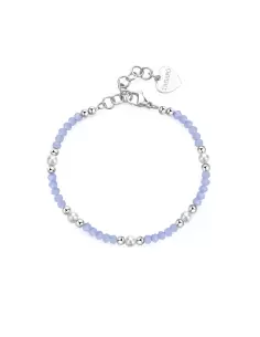 Bracciale Donna S'Agapõ Acciaio Sfere Blu Perle SGI16