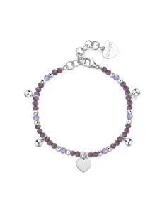 Bracciale Donna S'Agapõ Acciaio Pendente Viola Cuore SGI11
