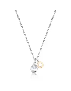 Collana Donna S'Agapõ Acciaio Girocollo Cristallo Cuore SKT09