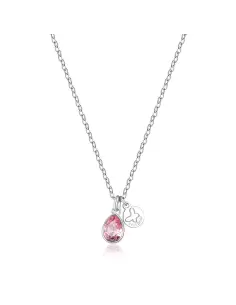 Collana Donna S'Agapõ Acciaio Girocollo Farfalla Rosa SKT07