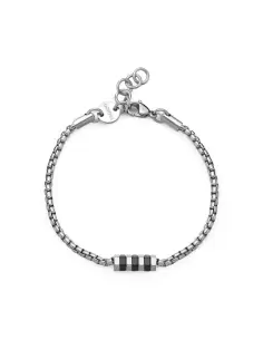 Bracciale Uomo S'Agapõ Acciaio Catena Centrale Nero SRP80