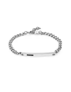 Bracciale Uomo S'Agapõ Acciaio Centrale Cristalli Nero SPD23