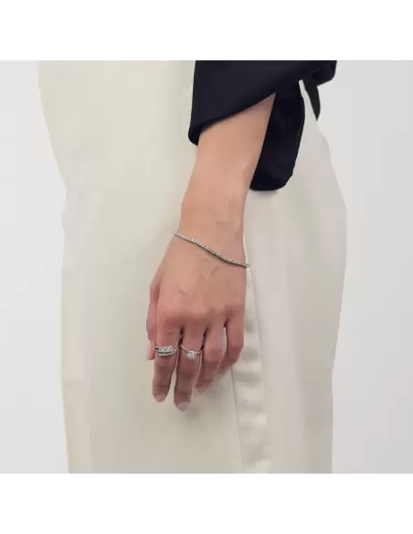 Anello Argento 925 Bianco Luxury Semi Veretta Unoaerre 6235/15