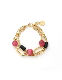 Bracciale Bronzo Dorato Gipsy Sfere Rosa Unoaerre 2562